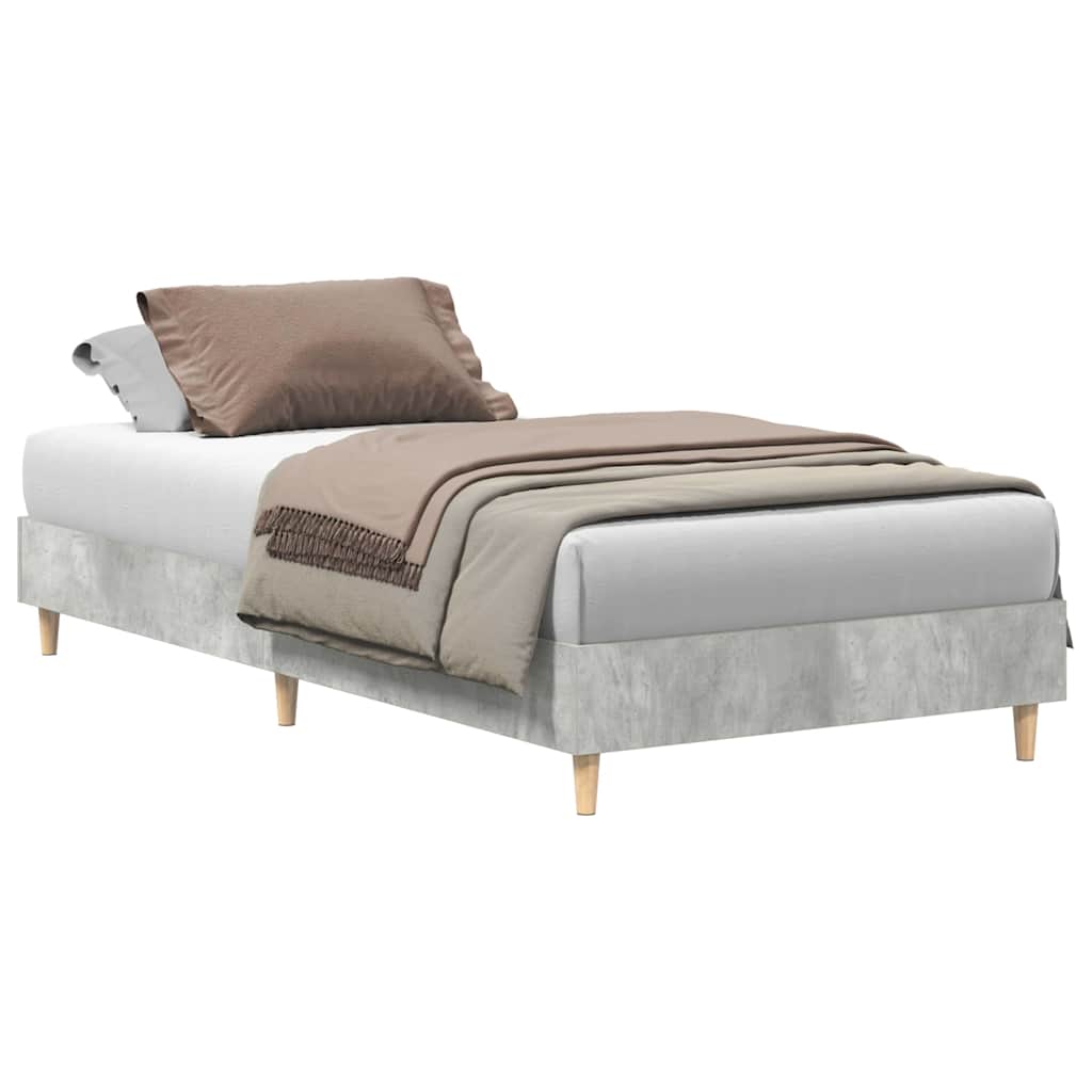 Bed Frame No Mattress Concrete Grey 100x200 cm Engineered Wood